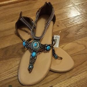 Torrid sandal with turquoise strap, size 12.5 NWT